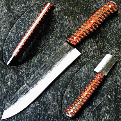 12" Professional Handmade High Carbon Damascus Steel Kitchen Chef Camping Hunting Knive