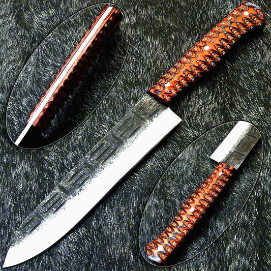 12" Professional Handmade High Carbon Damascus Steel Kitchen Chef Camping Hunting Knive