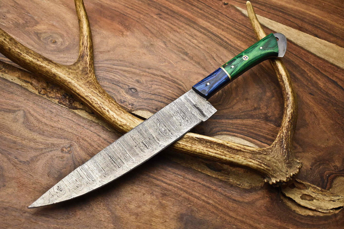 13.0" Custom Handmade Damascus Steel Kitchen Chef Knife | Full Tang, 384-Layer Blade