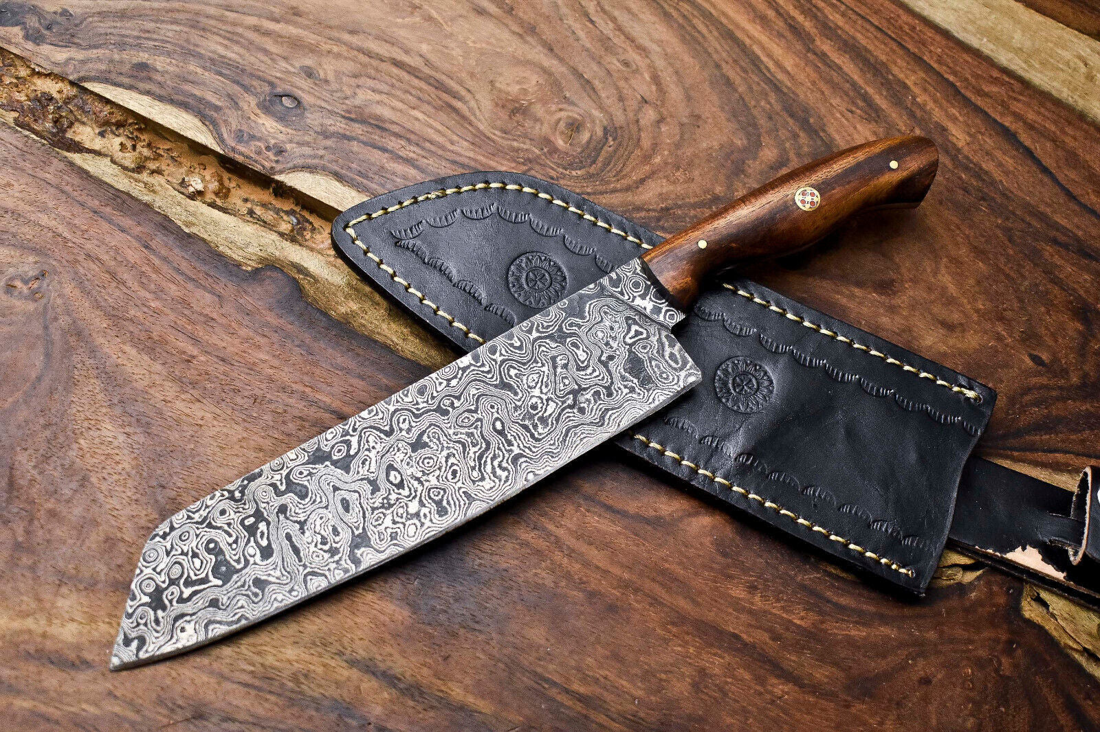 13.0" Handmade Damascus Steel Blade Kitchen Chef Full Tang Knive