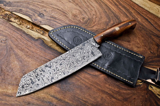 13.0" Handmade Damascus Steel Blade Kitchen Chef Full Tang Knive
