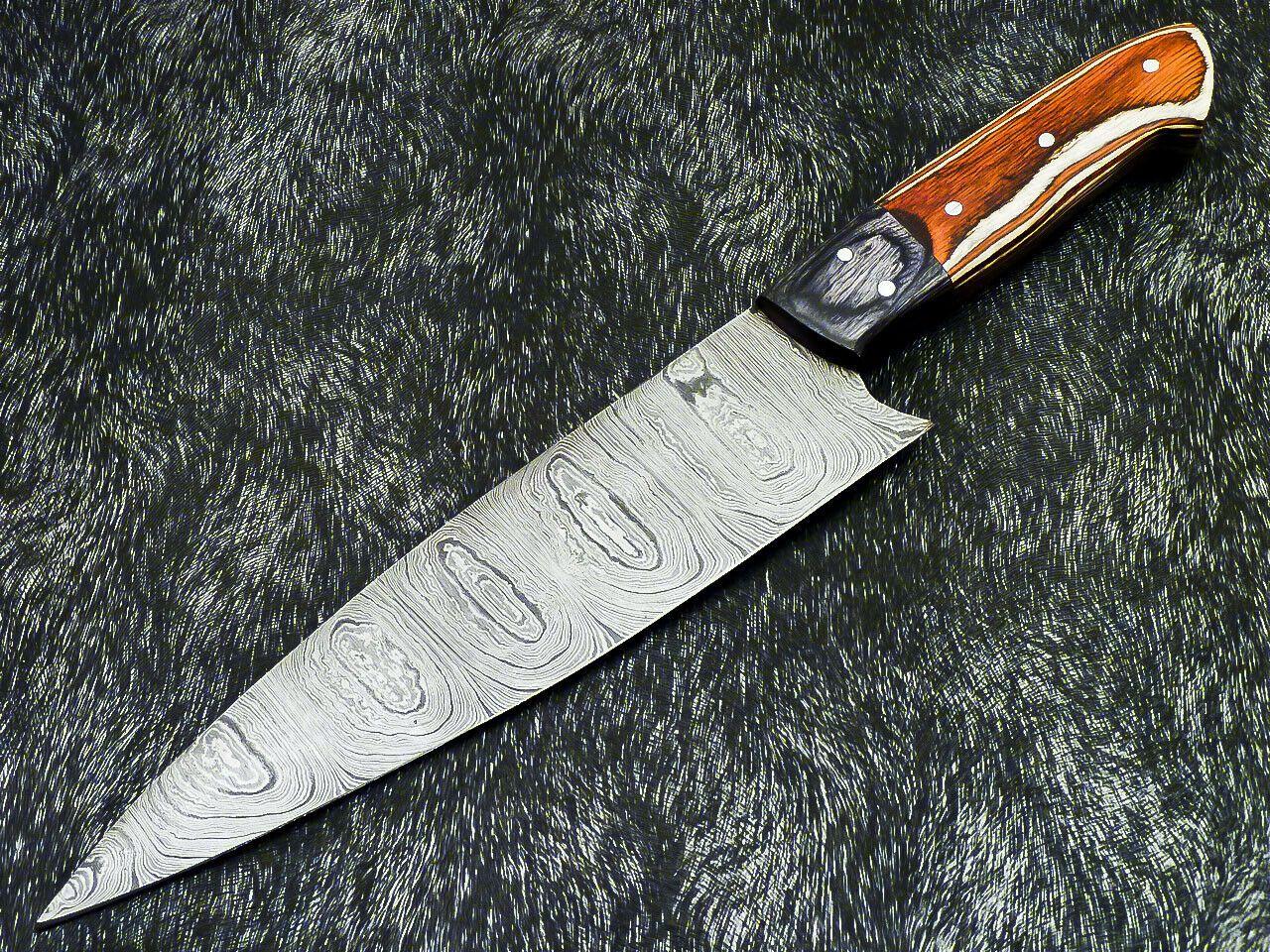 13.0" Handmade Damascus Steel Chef Knife Professional Kitchen Knife with Wood Handle