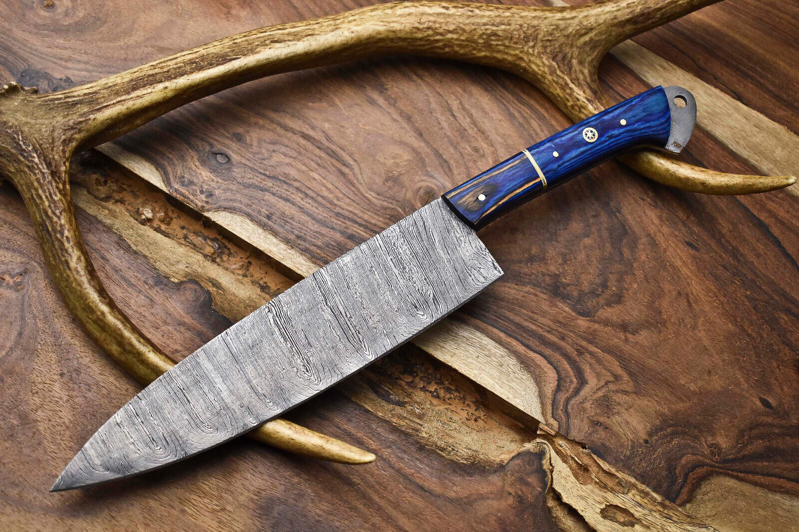 13.0" Handmade Damascus Steel Kitchen Chef Knife – Full Tang Blade