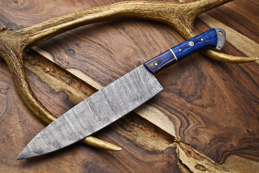 13.0" Handmade Damascus Steel Kitchen Chef Knife – Full Tang Blade