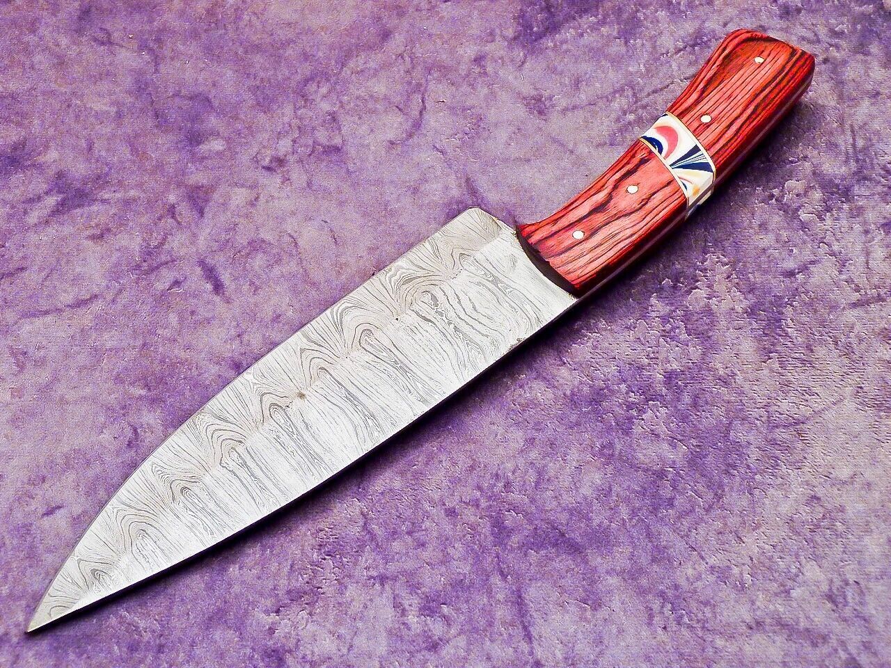 13.0" Professional Handmade Damascus Steel Chef Knife with Hardwood & Resin Handle