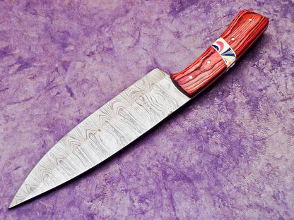 13.0" Professional Handmade Damascus Steel Chef Knife with Hardwood & Resin Handle