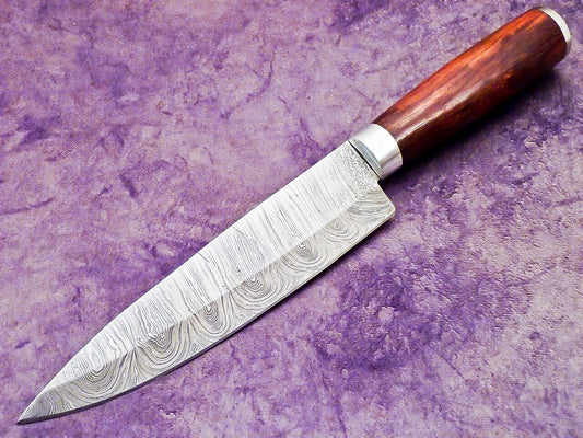 13.0" Professional Handmade Damascus Steel Chef Knife with Natural Wood Handle & Steel Bolster

