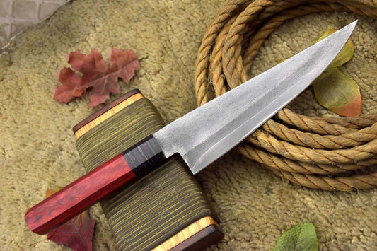 13.3" Custom Handmade Spring Steel 5160 Chef Knife with Wooden Handle – No Damascus