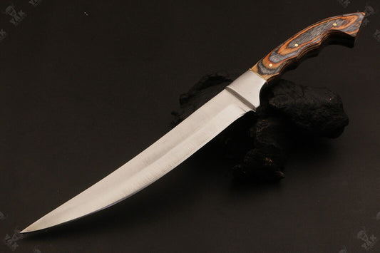 13.5" Custom Handmade D2 Steel Fillet Knife Best Fillet Knife & Sharp Fillet Knife W/Sheath