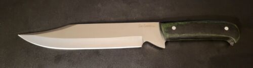 13.5" Custom Handmade D2 Tool Steel Large Hunting Camp Bowie Knife with Leather Sheath