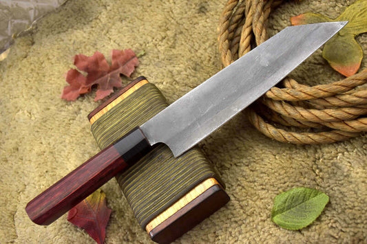 13.7" Custom Handmade Spring Steel 5160 Chef Knife with Wooden Handle