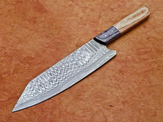 13" Chef Kitchen Knife Damascus Blade "HARD WOOD"