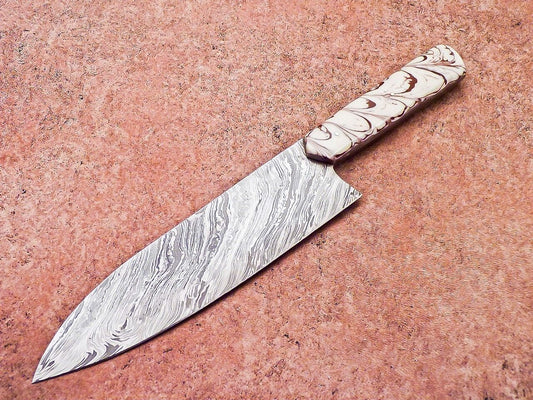 13" Chef Knife Damascus Blade Kitchen Knife Resin Handle