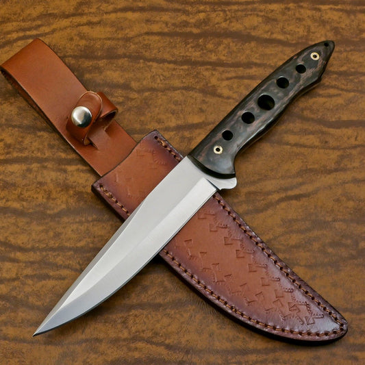 Handmade 13" D2 Steel Full Tang Bowie Knife Best Hunting Knife With Wood Handle
