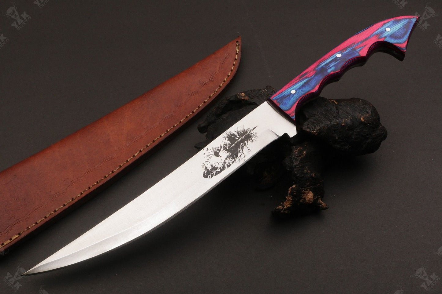 13" Custom Handmade D2 Steel Fillet Camping Knife Best Fillet Knife Fish Fillet Knife W/Sheath
