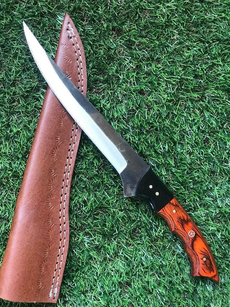 13" Custom Handmade D2 Steel Fillet Knife Best Fillet Knife & Custom Fillet Knife With Sheath