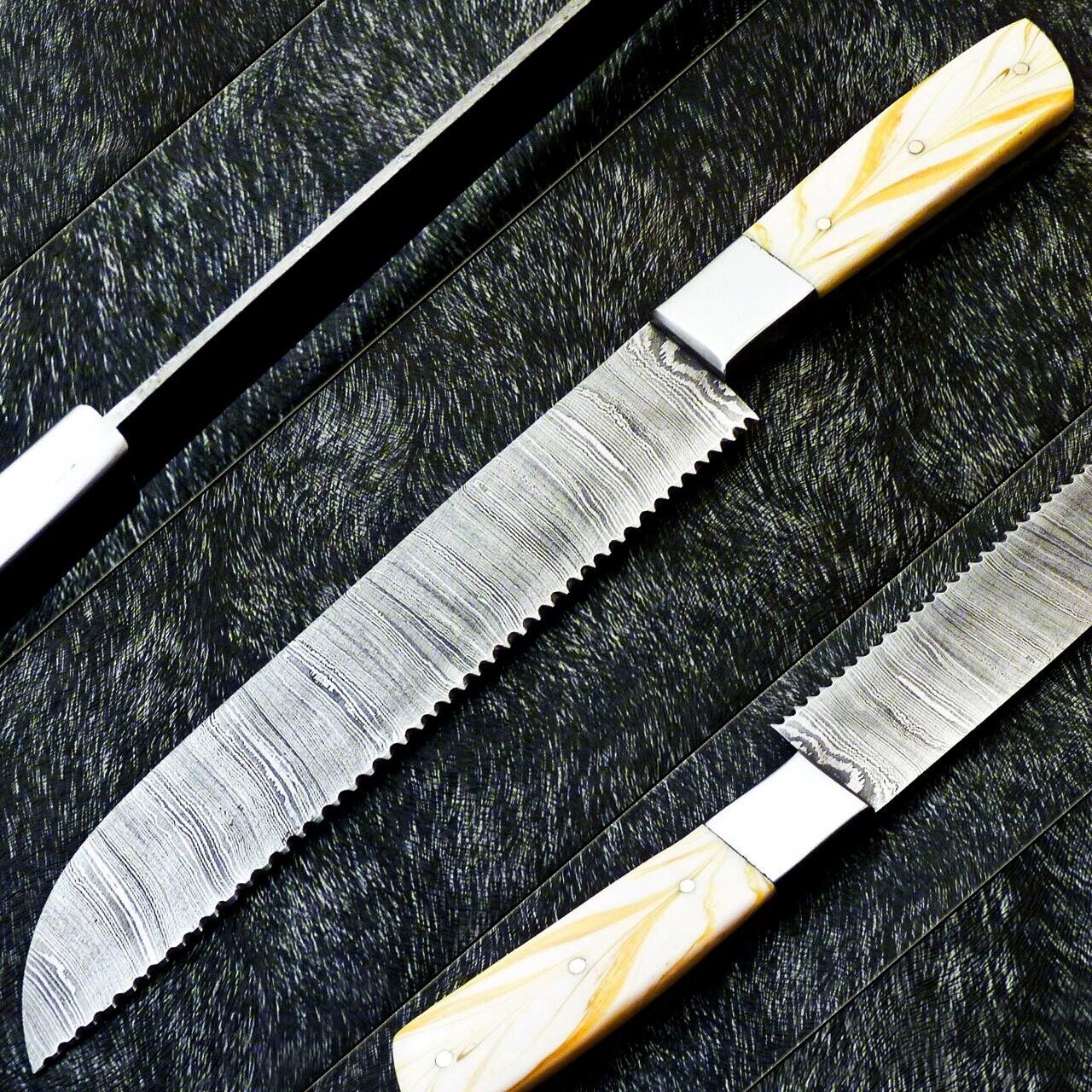 13" Custom Handmade Damascus Steel Chef Knife – Kitchen Full Tang with Resin Handle