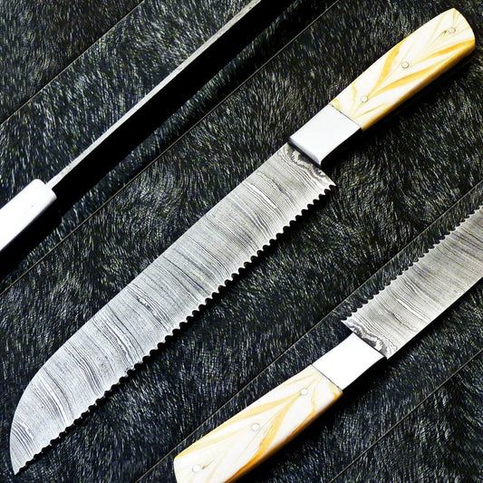13" Custom Handmade Damascus Steel Chef Knife – Kitchen Full Tang with Resin Handle