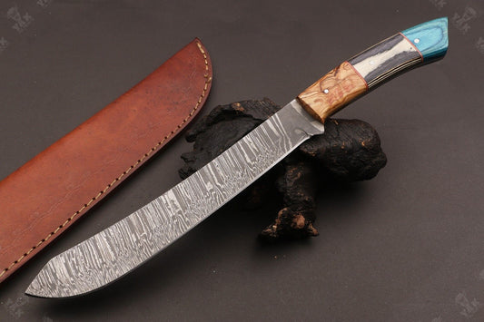 13" Custom Handmade Damascus Steel Fillet Knife Best Fillet Knife W/Sheath