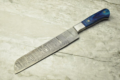 13" Custom Handmade Damascus Steel Full Tang Chef Knife – Rare Kitchen Cutlery