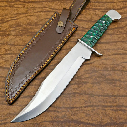 13" D2 Full Tang Bowie Knife  and Hunting Knife with Pakka Wood Handle