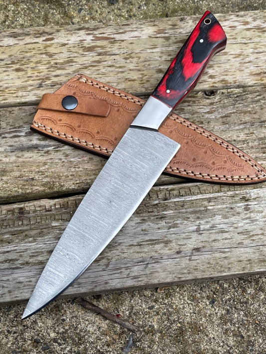 13" Damascus Chef Knife Handmade Chef Knife Kitchen Knife