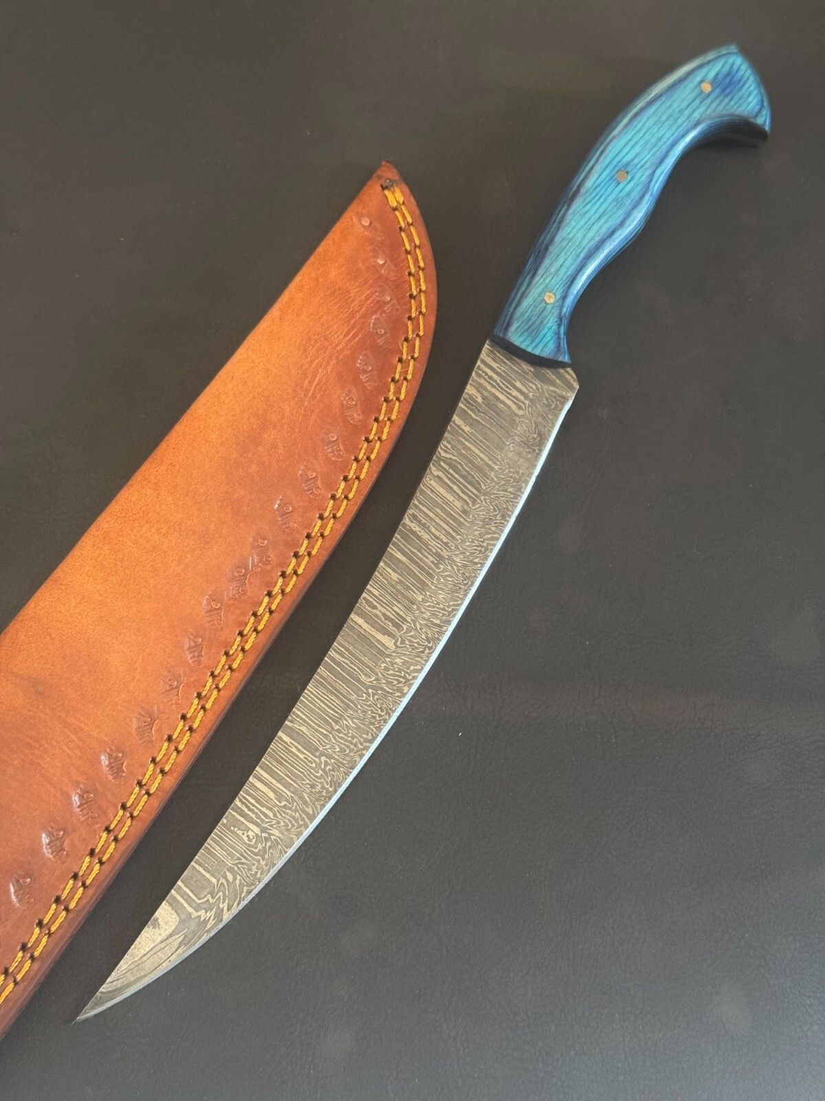 13" Damascus Fillet Knife Custom Fillet Knife with Pakka Wood Handle