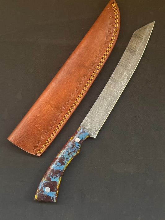 13" Damascus Fillet Knife  Damascus Steel Fillet Knife for Kitchen Use With Resin Handle