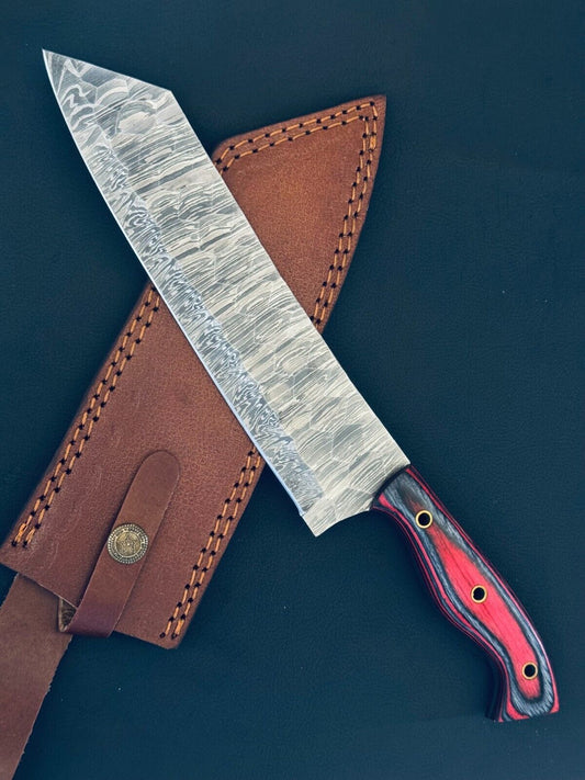 13" Fire Storm Damascus Steel Chef Knife for Kitchen