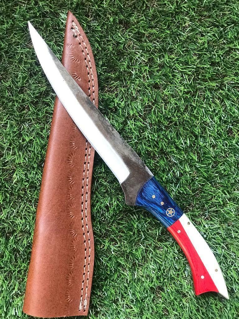 13" Handmade D2 Steel Fillet Knife Best Fillet Knife Fish Fillet Knife With Leather Sheath