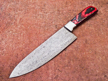 13" Handmade Damascus Chef Knife |  Kitchen Knife with Wood Handle