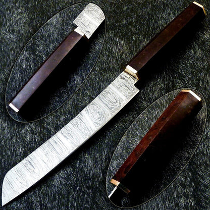 13" Handmade Damascus Chef Knife – Professional Kitchen Knife with Resin Handle