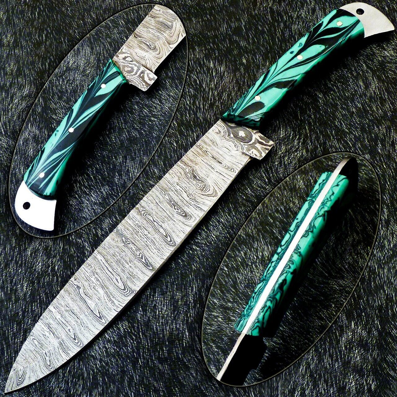 13" Handmade Damascus Steel Chef Knife – Resin Handle Professional Kitchen Knife