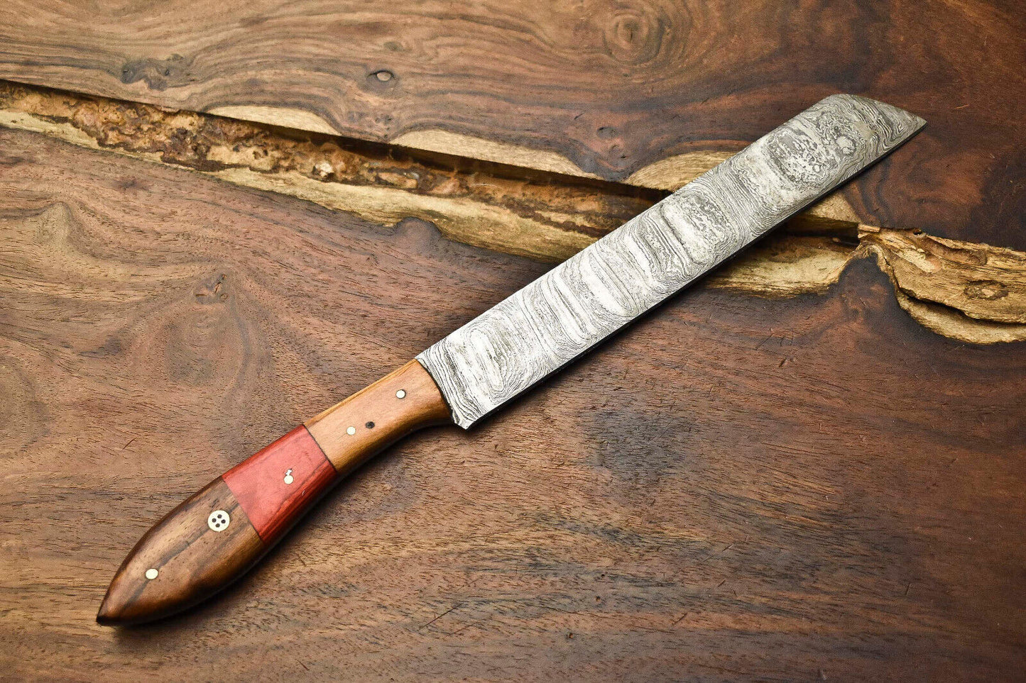13" Handmade Damascus Steel Kitchen Chef Knife Full Tang Blade