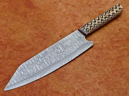 13" Professional Chef Kitchen Knife Damascus Blade "HARD WOOD"