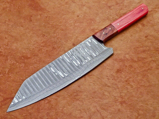 13" Professional Chef Kitchen Knife Damascus Blade with Hardwood Handle