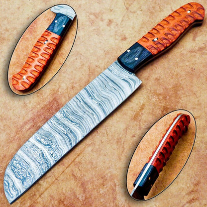 13" Professional Chef Knife Damascus Blade Kitchen Knife "Hard Wood"