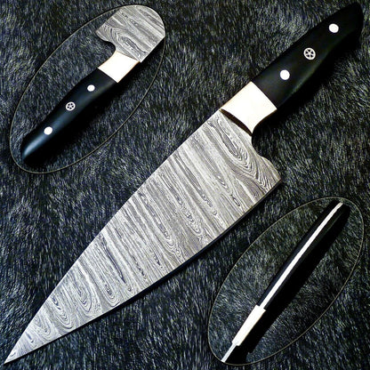 14" Custom Hand Forged Damascus Steel Chef Knife Kitchen Knife
