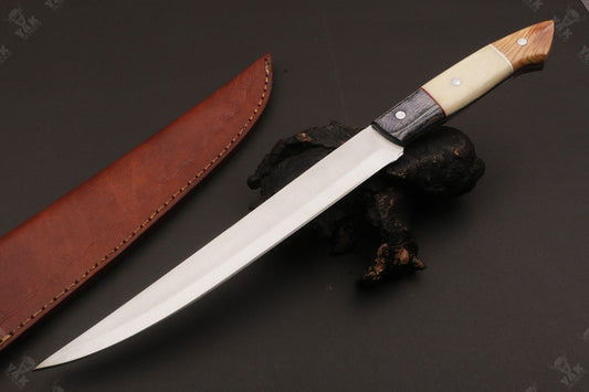14" Custom Handmade D2 Steel Fillet Knife Custom Fillet Knife & Sharp Fillet Knife W/Sheath