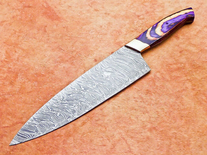 14" Professional Chef Kitchen Knife Damascus Blade "HARD WOOD"