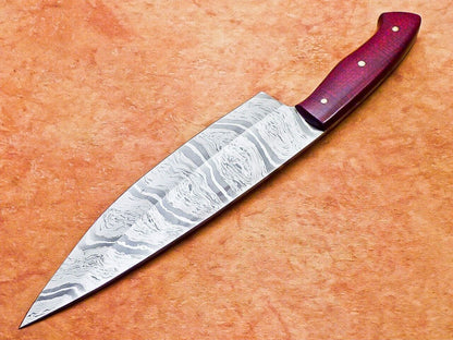 14" Professional Chef Kitchen Knife Damascus Blade "MICARTA"