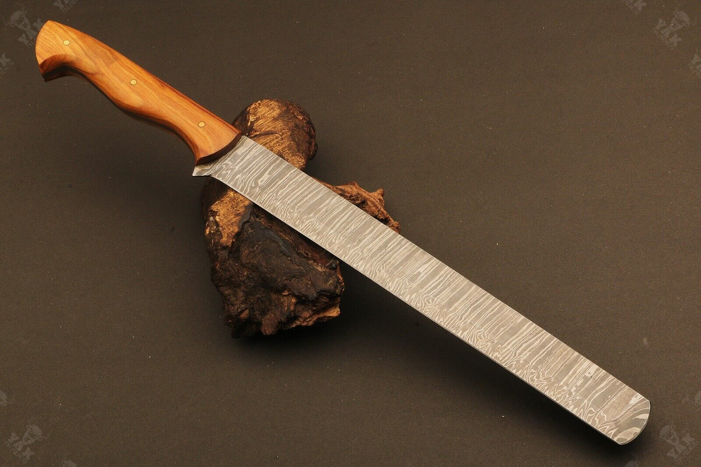 15" Hand Forged Fire Damascus Steel Brisket Knife for Kitchen, Chef & Outdoor Use