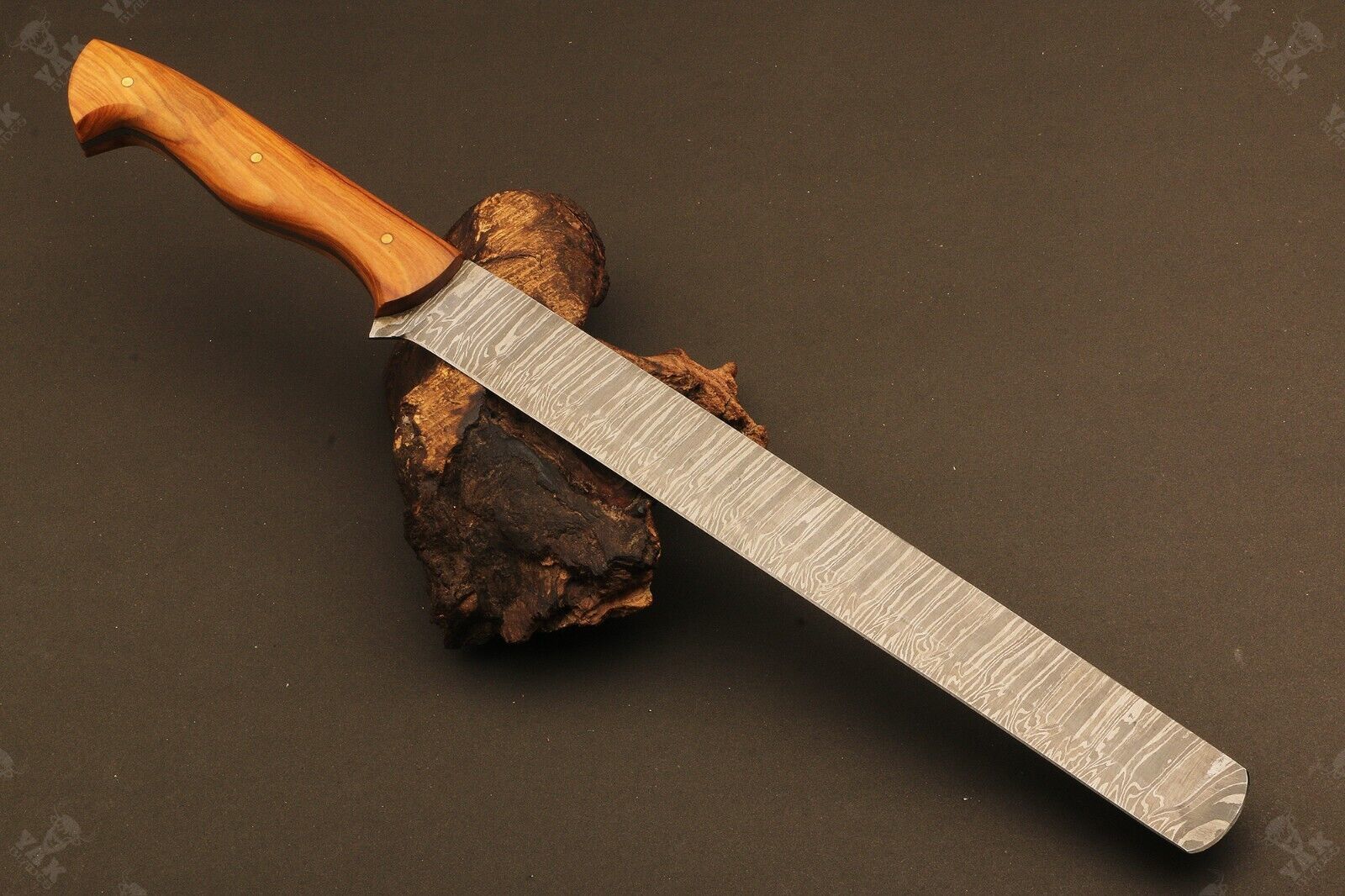 15" Hand Forged Fire Damascus Steel Brisket Knife for Kitchen, Chef & Outdoor Use