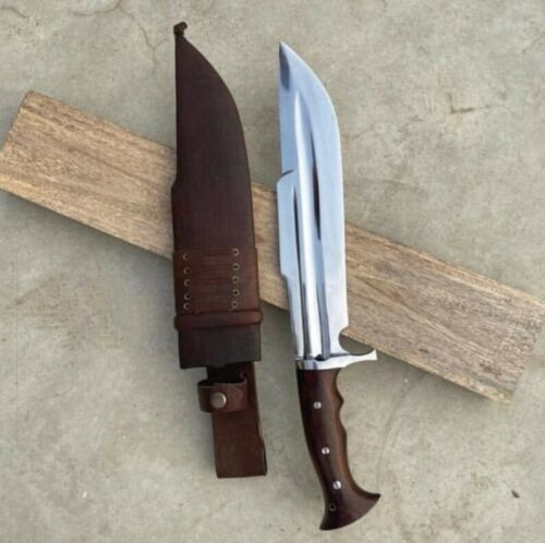 16" Handmade D2 Steel Bowie Knife Full Tang Tactical Bowie Knife with Ash Wood Handle