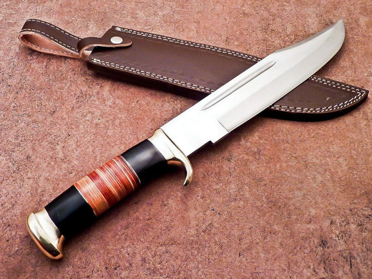 17" Handmade D2 Steel Crocodile Dundee High Polish Survival Bowie Knife – Hunting & Outdoor