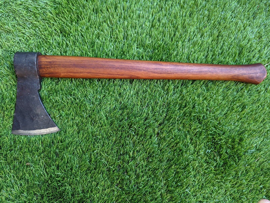 18" Hand Forged Steel Axe Viking Axe for Sale with Wooden Handle & Leather Sheath