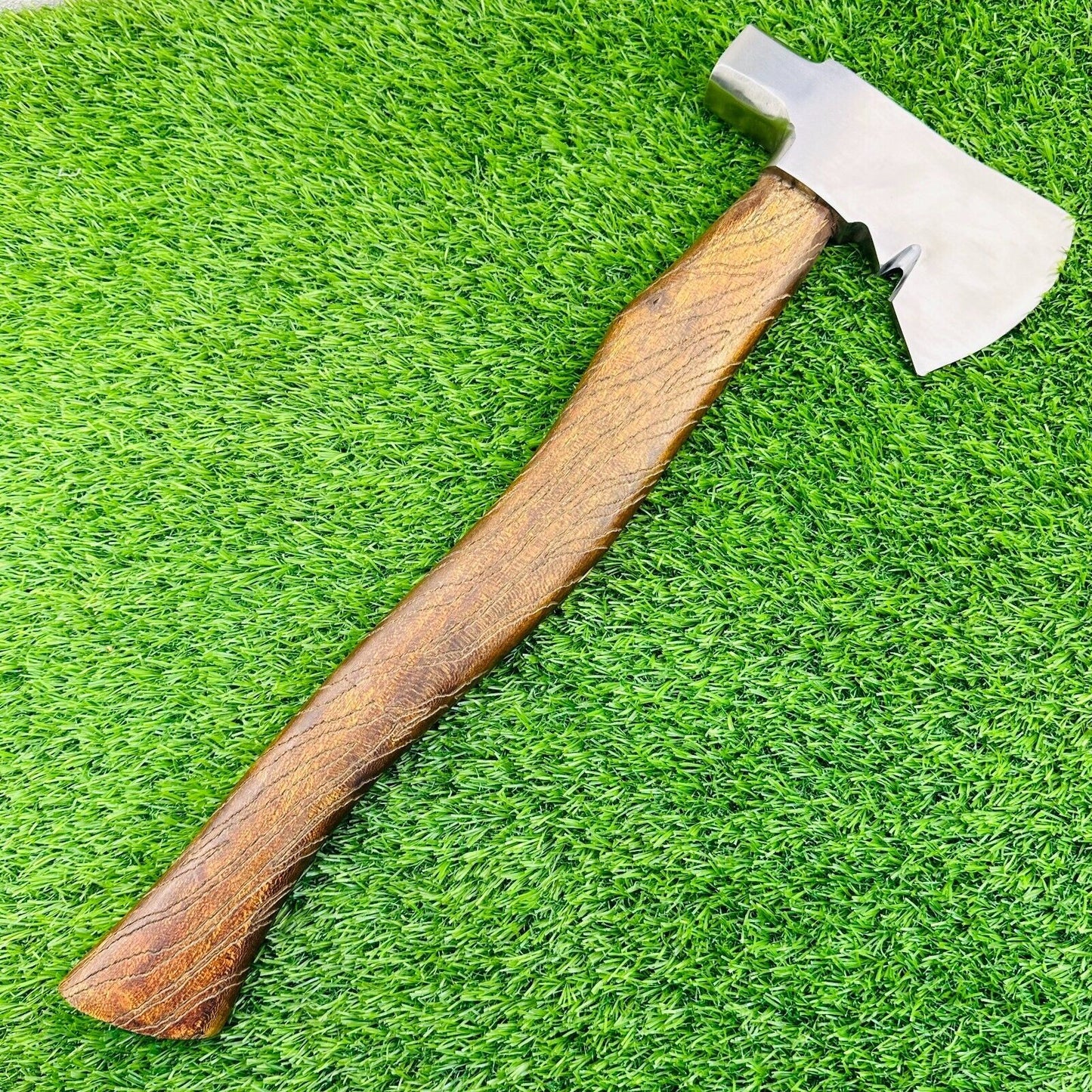 19” Handmade Carbon Steel Axe Viking Bearded Axe with Natural Wood Handle & Sheath