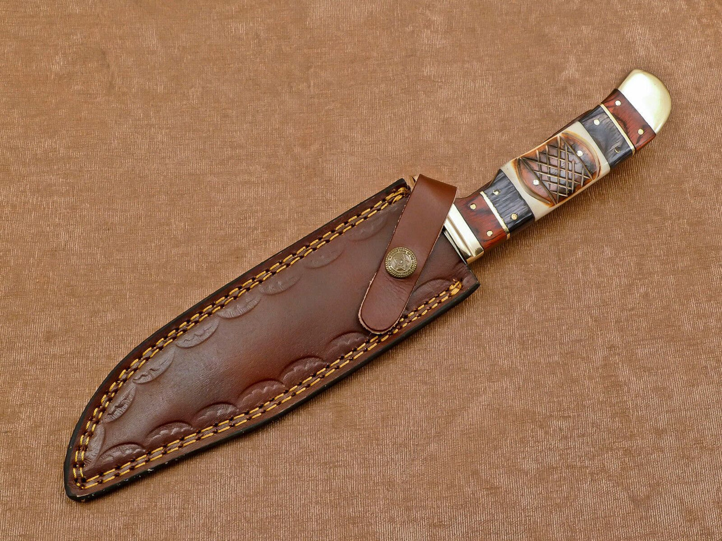 Handmade D2 Steel Full Tang Bowie Knife | Hunting & EDC Fixed Blade