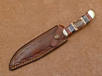 Handmade D2 Steel Full Tang Bowie Knife | Hunting & EDC Fixed Blade