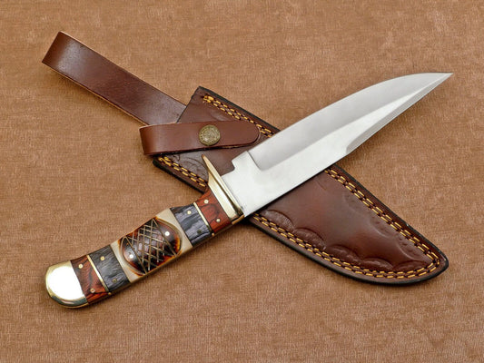 Handmade D2 Steel Full Tang Bowie Knife | Hunting & EDC Fixed Blade